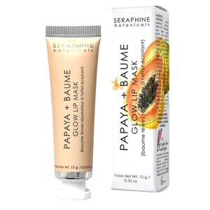 Seraphine Botanicals Papaya + Baume Glow Lip Mask, Size 15g